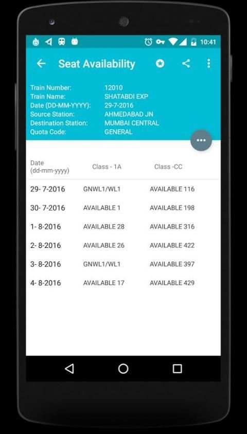 Indian Rail Info App स्क्रीनशॉट 3