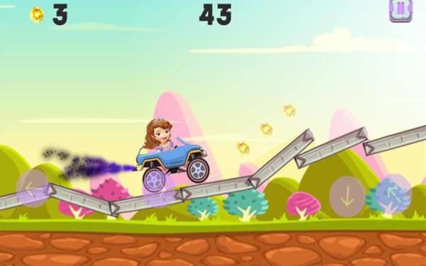 Princess Sofia Driving Car (Hill Climb) screenshot 4