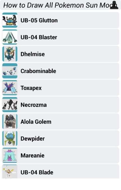 How to Draw All Pokemon Sun Moon 9 تصوير الشاشة