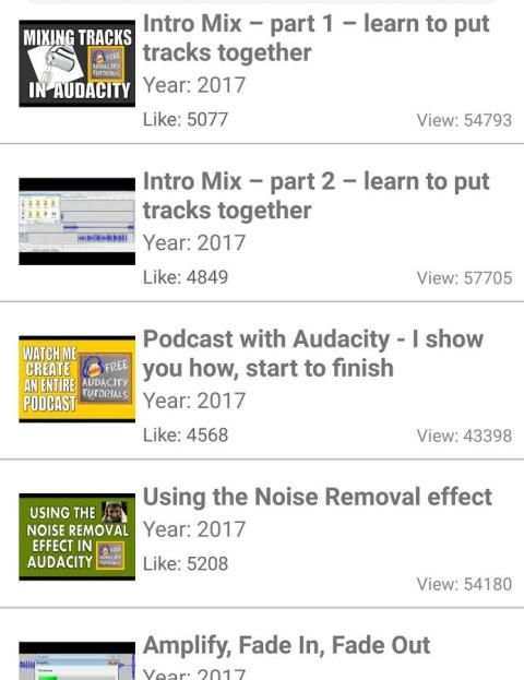 Free Audacity video tutorials 2 تصوير الشاشة