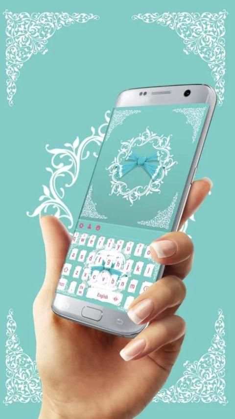 Blue Bowknot Keyboard screenshot 2