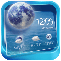 Transparent Weather &amp; Clock أيقونة
