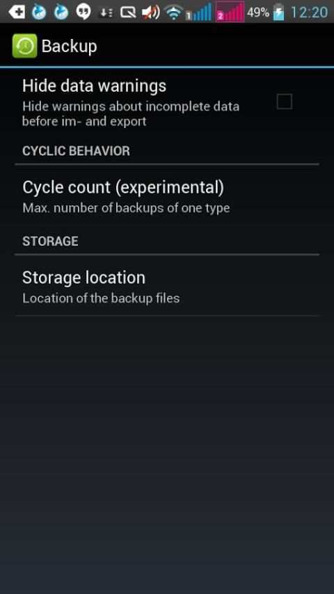 Backup Contact/Sms/Call Logs 1 تصوير الشاشة