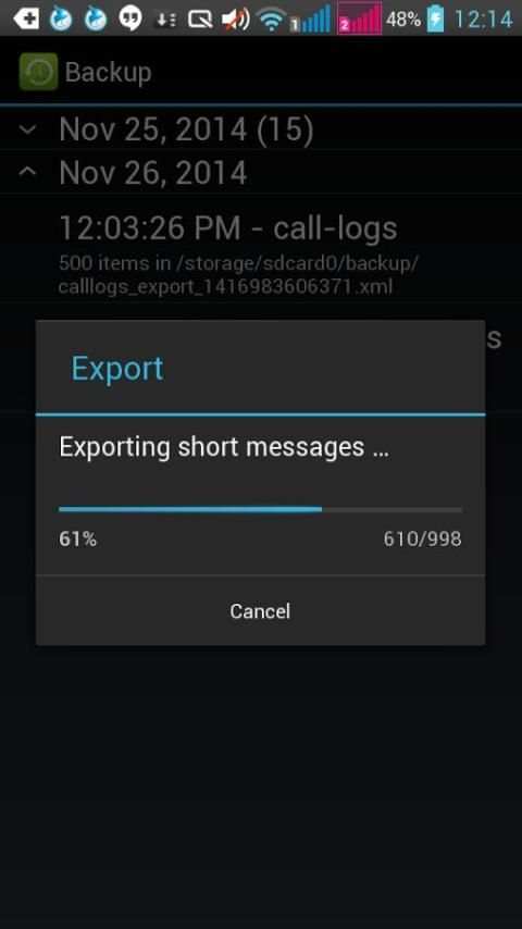 Backup Contact/Sms/Call Logs 5 تصوير الشاشة