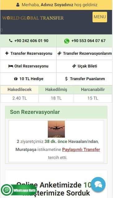 WGT - World Global Transfer Yolcu Uygulaması screenshot 2