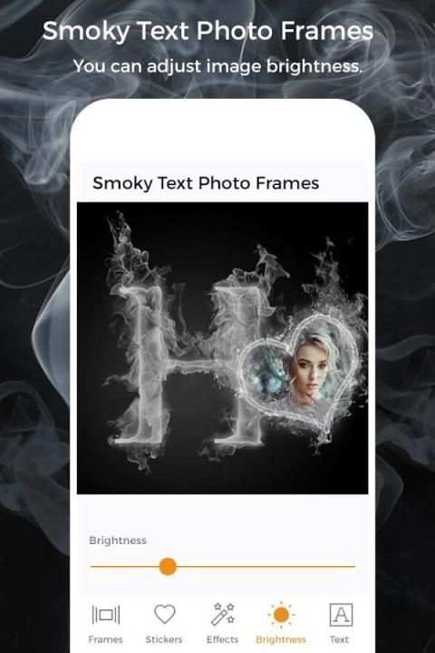 Smoky Text Photo Frame स्क्रीनशॉट 1