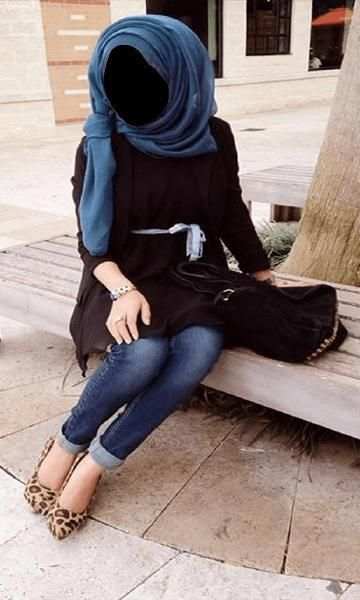 Hijab Lady Jeans Style Photo Frames screenshot 2