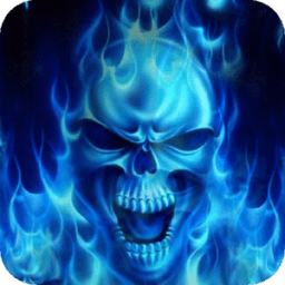 Skulls in a blue flame live wp आइकन