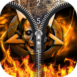 Skulls Zip Lock Screen (Horror) иконка