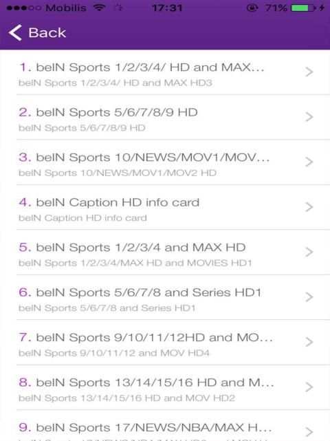 Info For TV Sat bien Sport 217 screenshot 2