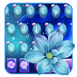 ikon Blue neon flower keyboard
