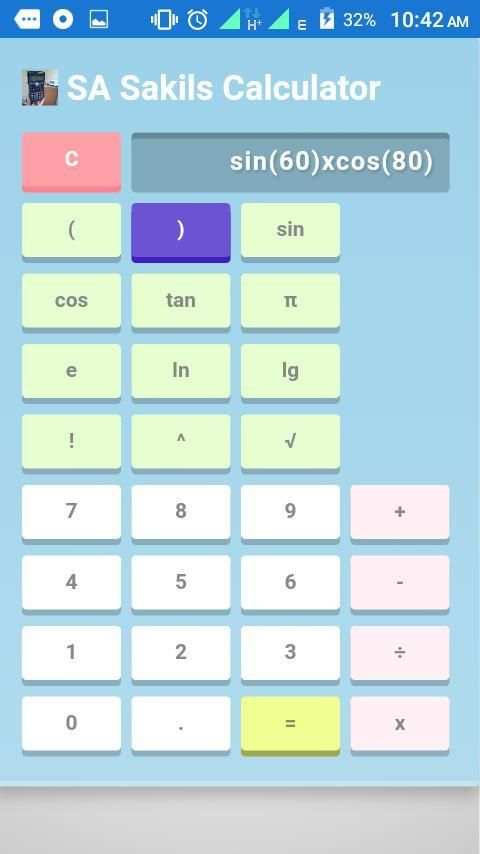 SA Sakils Calculator screenshot 2