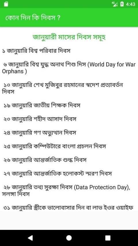 কোন দিন কি দিবস screenshot 3