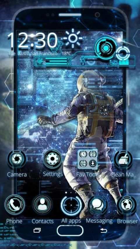 Futuristic Space Galaxy Theme скриншот 5