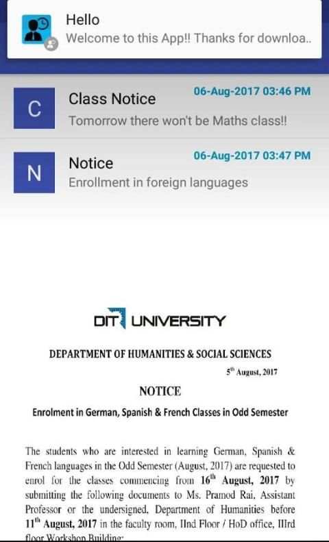 DITU Student App скриншот 2