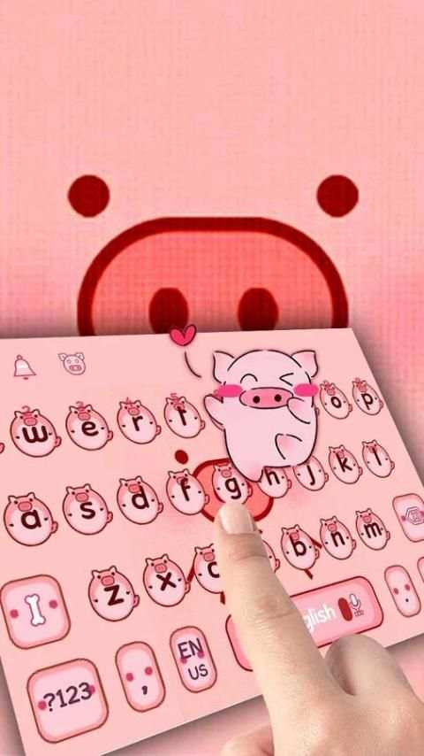 Cute pink pig keyboard 2 تصوير الشاشة