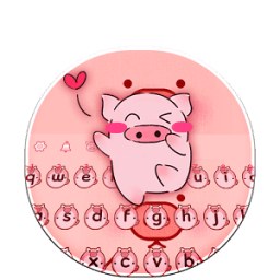 Cute pink pig keyboard иконка