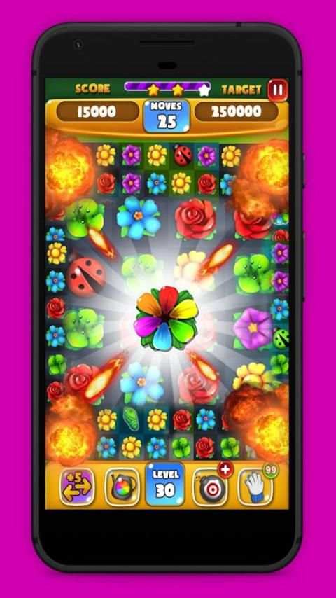 Flower Crush Frenzy स्क्रीनशॉट 1