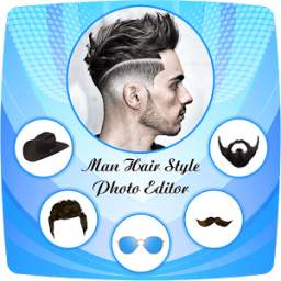 Men Hair Style Set On Face : Photo Editor