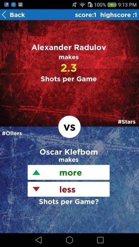 NHL Trivia : Higher or Lower Game Edition screenshot 1