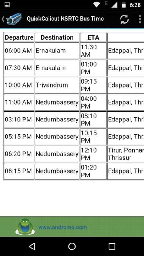 QuickCalicut KSRTC Bus Time screenshot 2