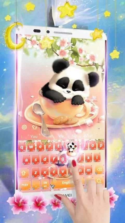 Blossom Panda Keyboard Theme screenshot 3