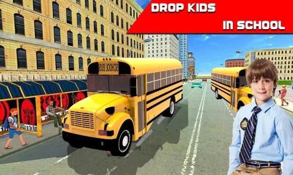 New City Schoolbus driver Simulation 3d screenshot 1