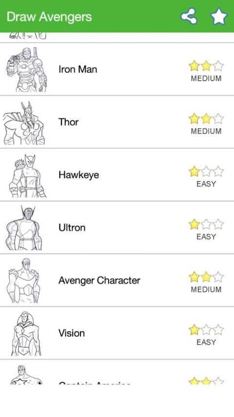 How To Draw :Avengers Characters скриншот 5