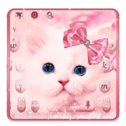 Pink Fluffy Cat Keyboard Theme иконка