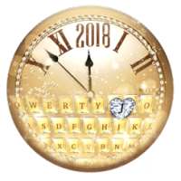 2018 Gold Diamond Clock Keyboard Theme on 9Apps