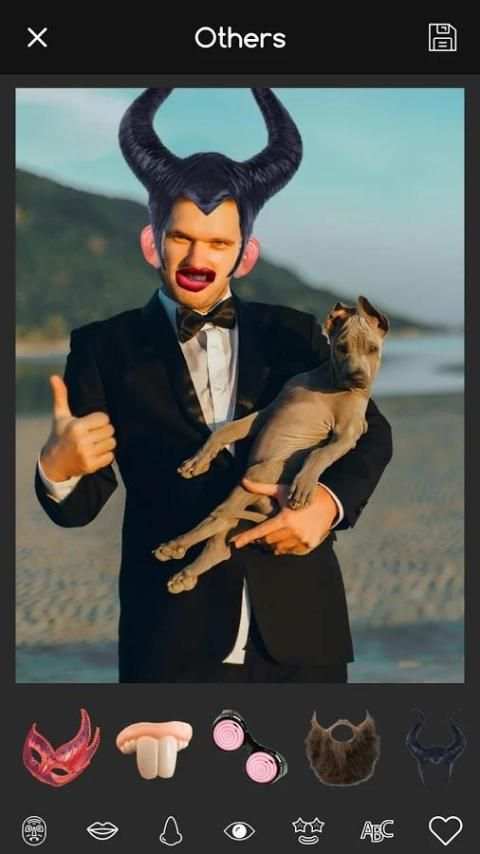Funny Face Editor: Mask Sticker Filters скриншот 3