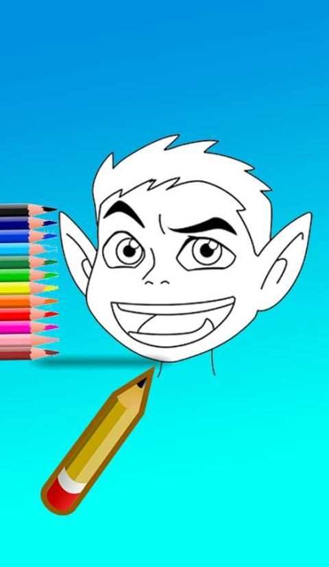 coloring game for teen titans screenshot 2