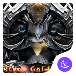 Black golden lion - APUS launcher theme أيقونة