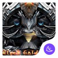 Black golden lion - APUS launcher theme on 9Apps