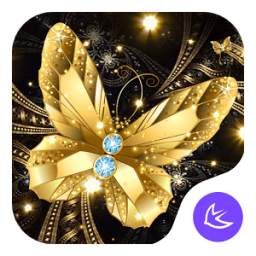 Shine Golden Fantastic Butterfly-APUS Launcher