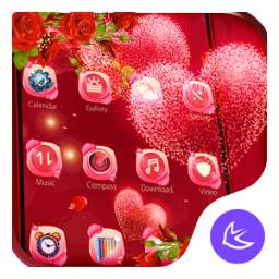 Red rose love-APUS launcher free theme