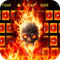 Hell fire skull Keyboard Theme
