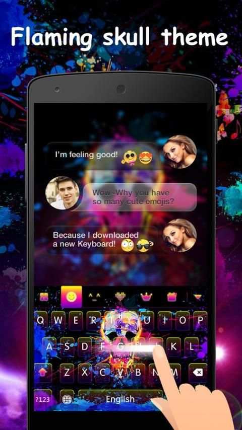 Keyboard - Boto: Flaming.Skull 6 تصوير الشاشة