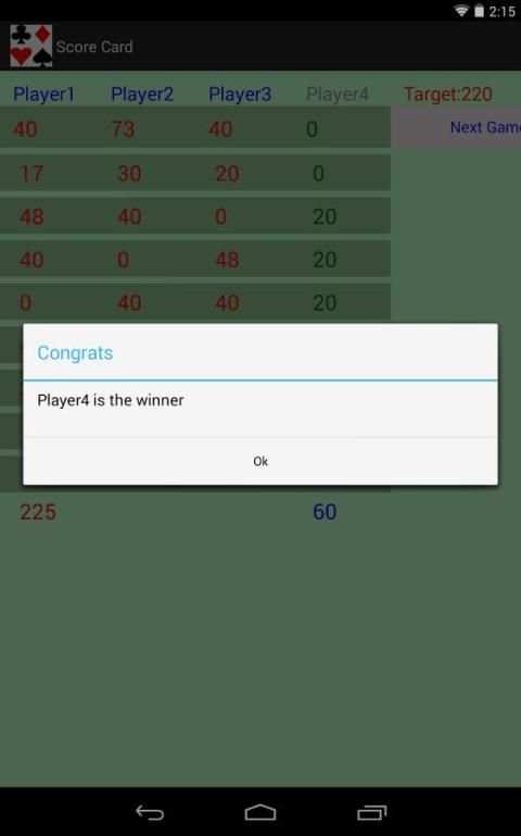 Rummy Score Card स्क्रीनशॉट 1