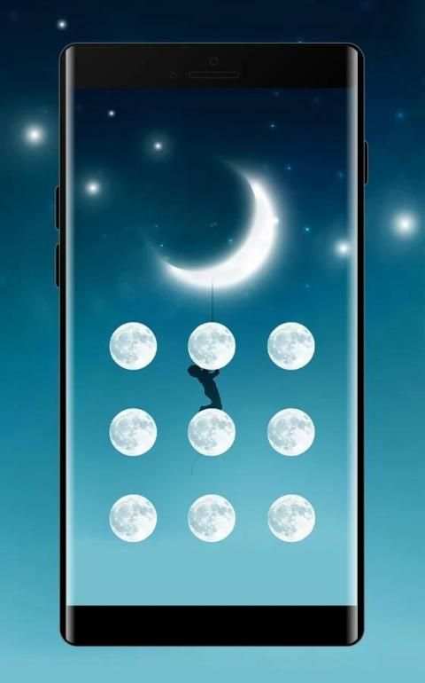 Moon APP Lock Theme Crescent Pin Lock Screen screenshot 4