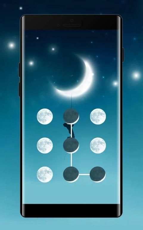 Moon APP Lock Theme Crescent Pin Lock Screen скриншот 3