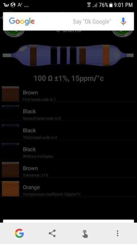 Resistor color codes. screenshot 6