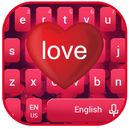 ikon Tema Keyboard Cinta Merah