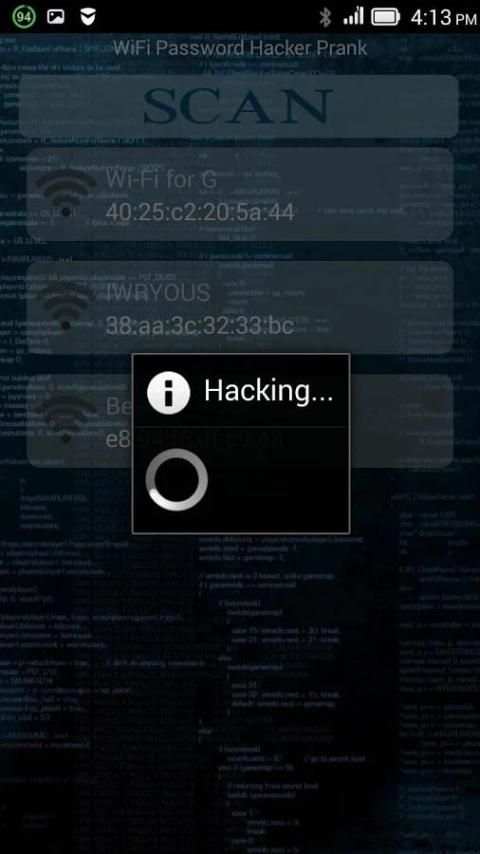 WiFi Password Hacker Prank 2 تصوير الشاشة