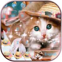Anggun kucing Keyboard tema Flower kitty