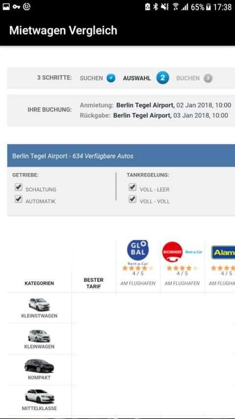 Mietwagen Vergleich screenshot 2