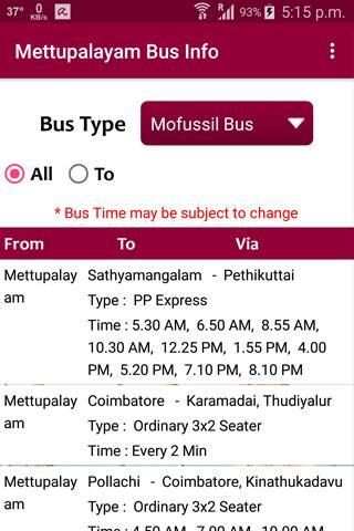 Mettupalayam Bus Info screenshot 6