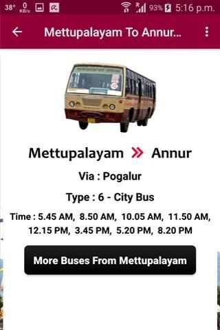Mettupalayam Bus Info screenshot 1