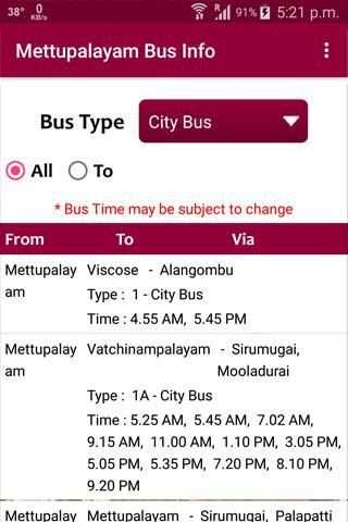 Mettupalayam Bus Info screenshot 3