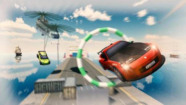 Falling Car Vs Driving Car: Muscle Car Drag Racing скриншот 10